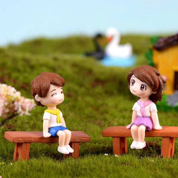 Image of Cortina Cute Cartoon Car Dashboard Interior Decoration Accessories Decoration Ornaments Plastic Crafts Girl and Boy Couple Ornaments