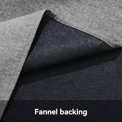 smiry Faux Linen Table Cloth Rectangular 140x100cm, Water resistant Tablecloth with Flannel Backing, Thick Fabric Washable Table Cover for Dining Party and Outdoor, Dark grey - Image 4