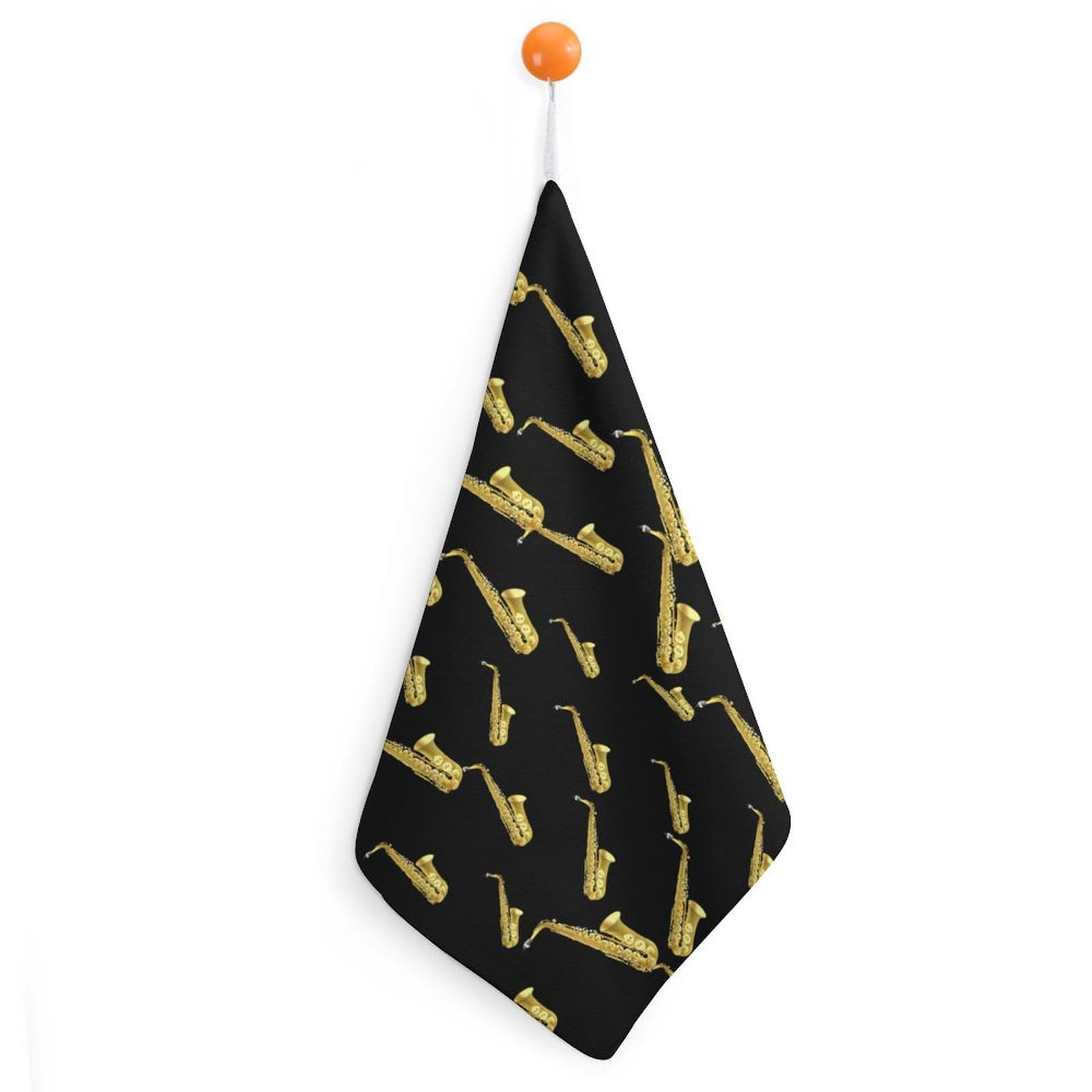 TXFBTRFSA Saxophone Hand Towels with Hanging Loop Kitchen Towel Handkerchiefs Cleaning Cloths