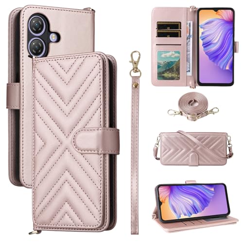 Coque Ulefone Note 21 Rose Étui Protection Intégrale Rabat Portefeuille Cuir