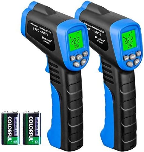 HOLDPEAK HP-985B IR Thermometer -58℉~2480℉ (-50℃～1360℃) Digital Infrared Thermometer Dual Laser Non-Contact Temperature Gun for Forge Melting Furnace Kilns Industry