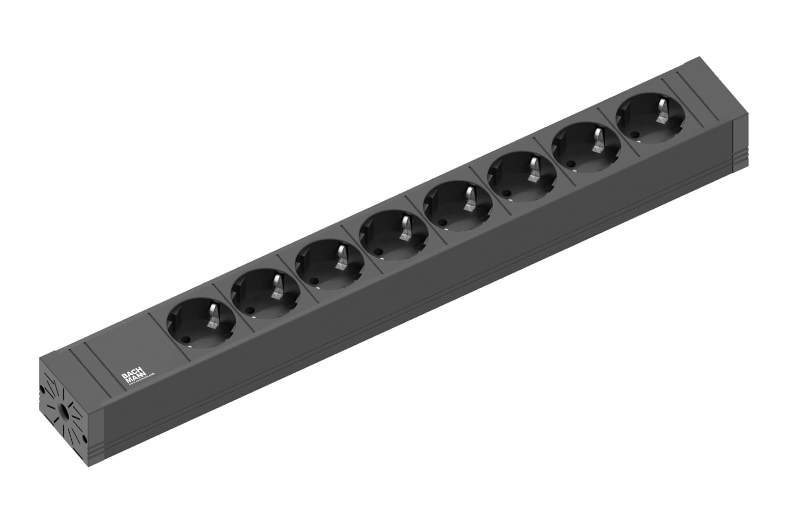 BACHMANN Listwa zasilająca Connect Line 420.0019 4200019 8 x gniazdko ze stykiem ochronnym, przewód zasilający 2 m, czarna