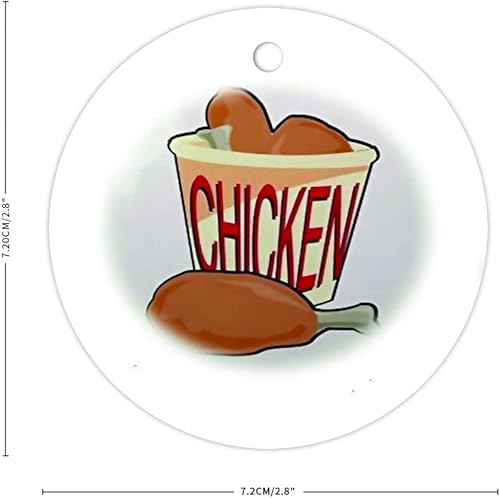Miniatura 2 de Vinisong Adornos de Navidad Cubeta de pollo frito redondo adorno de cerámica divertido decoración del hogar colgantes colgantes recuerdo adorno