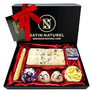 Valentijn cadeau – Luxe bruisballen en zeep set voor vrouwen – 7 vegan bath bombs in een hoogwaardige geschenkdoos – cadeau voor haar – cadeauset vrouwen – hoogste kwaliteit van Satin Naturel