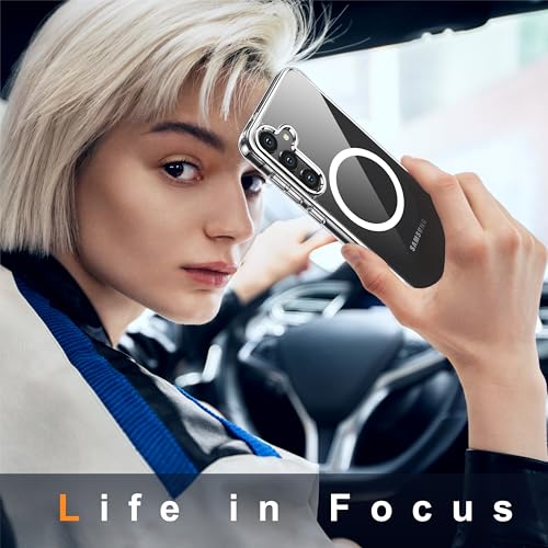 Image of Oterkin Magnetic for Samsung Galaxy S25 Plus Case Clear [Compatible with MagSafe][Anti-Yellowing][Built-in 4 Airbags][Military Grade Protection][Shockproof Slim] S25 Plus Phone Case (Clear)
