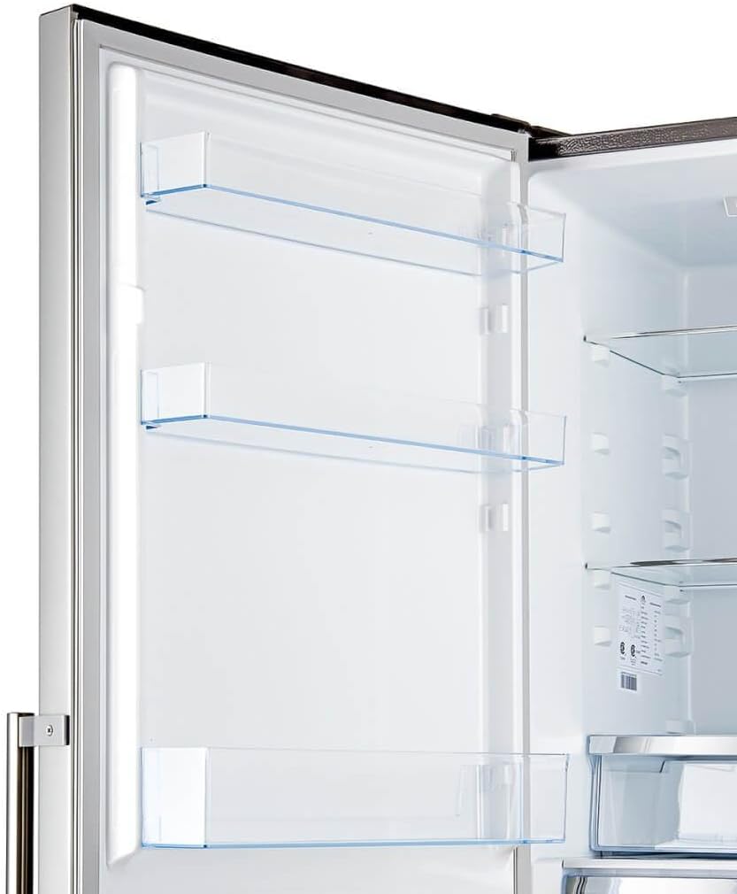 Forno Guardia 23.4" Frost Free Refrigerator with Touch Control & LED - 10.8 cu.ft Bottom Freezer Refrigerator - Left Swing Door Fridge with Adjustable Glass Shelves, Freezer and Crisper Drawers