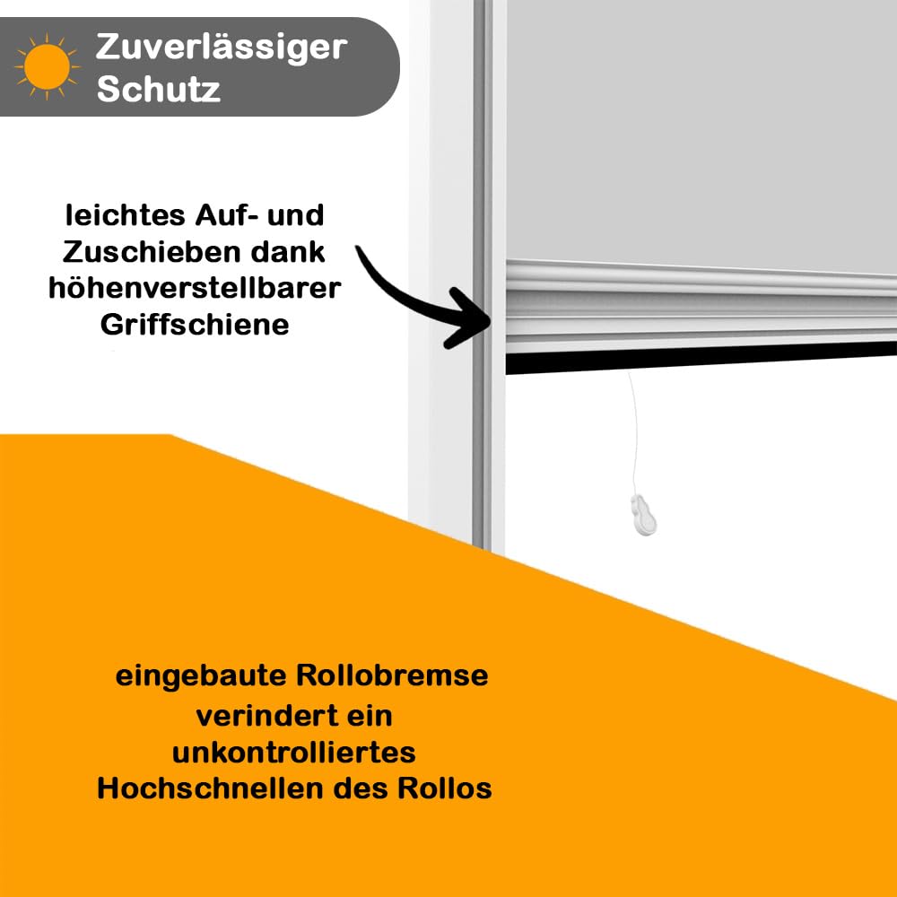Einhängerollo 100 x 160 cm weiß, Fliegengitter Fenster ohne Bohren, Insektenschutz Rollo mit Aluminiumrahmen & Fiberglasgewebe