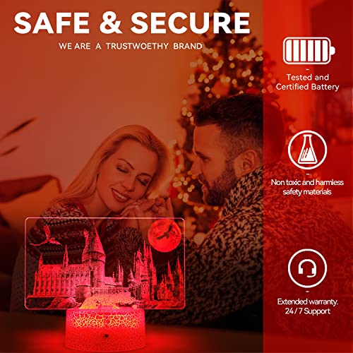 Yooei 3D Illusion Night Light For Kids Magic Castle Bedside Lamp 16 Colors Changes With Remote Control, Room Decor, Creative Gifts For Boys Or Kids #TOP2