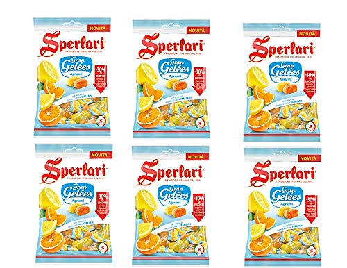 6x Sperlari Gran Gelèes Agrumi weiche Bonbons mit Orangen- und Zitronen Nektar 100% Italienische Zitrusfrüchte 150g Cover