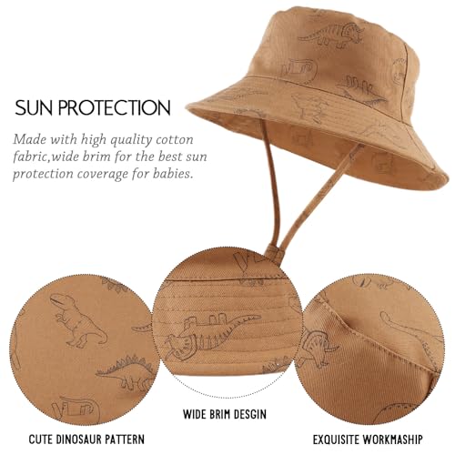 Sombrero de sol para bebé de dinosaurio contra quemaduras solares 4