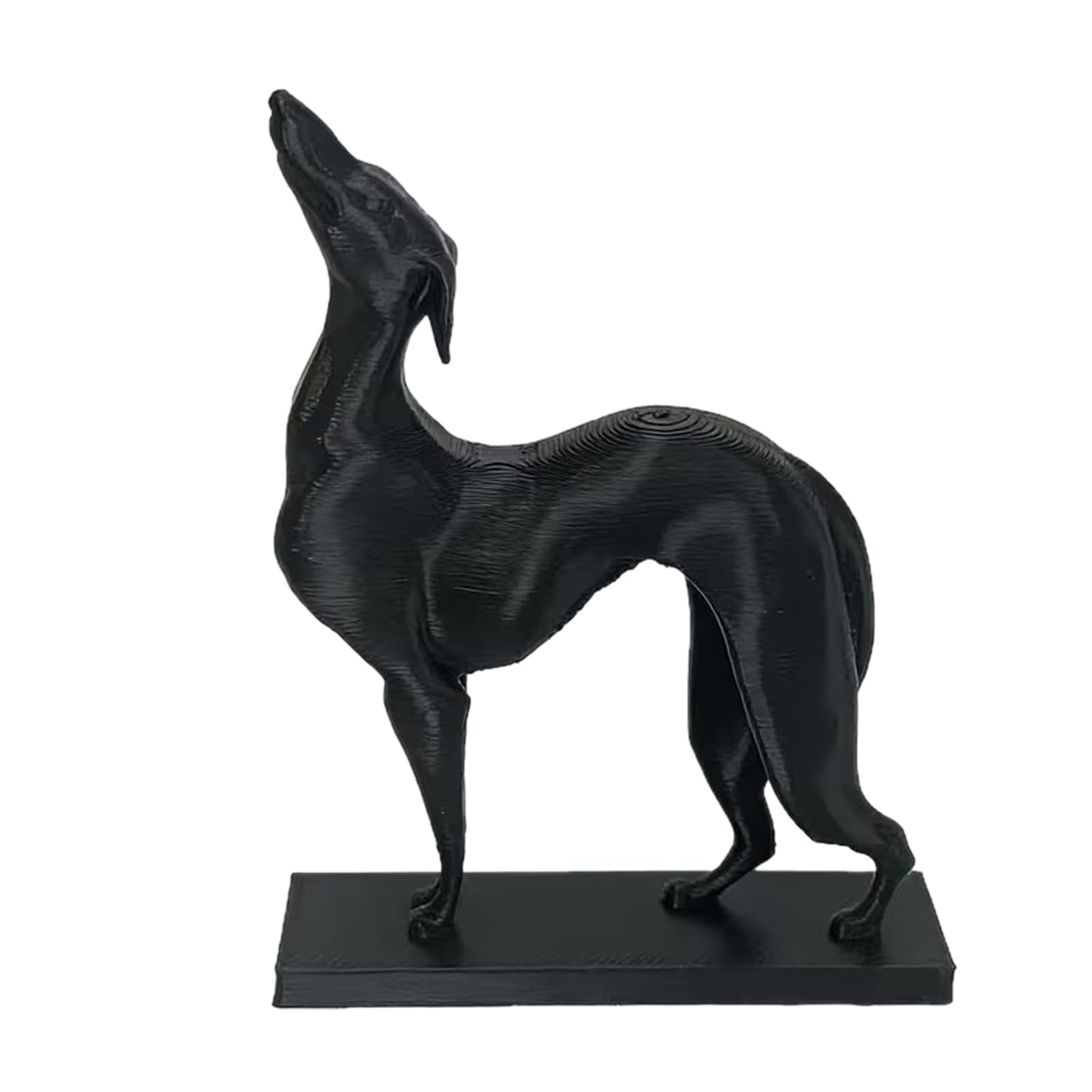 Glifora 3D Printed Greyhound Statue - Matte Black Minimalist Dog Sculpture, Lifelike Greyhound Figure, Dog Statues for Home Office Decor, Greyhound Gifts