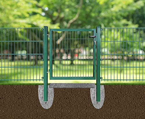 Koll Living Gartentore für Stabmattenzaun - Farbe und Höhe wählbar - inkl. Pfosten und Befestigungsmaterial (Gartentor H 80 x B 100 cm, grün)