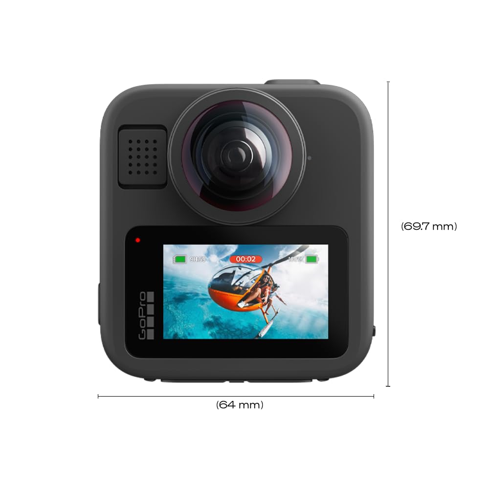 GoPro MAX2 True 8K 360° Waterproof Action Camera, 29MP Photos, Slo-Mo, HyperSmooth Stabilization, Replaceable Lenses, 6 Mics, 64GB SD Card, Easy Quick App Editing 1