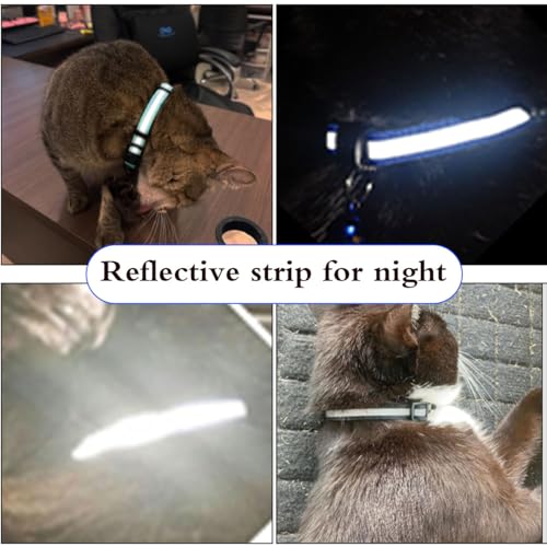 image for SF Custom Airtag Cat Collar, Personalized Nylon Breakaway Cat ID Colla