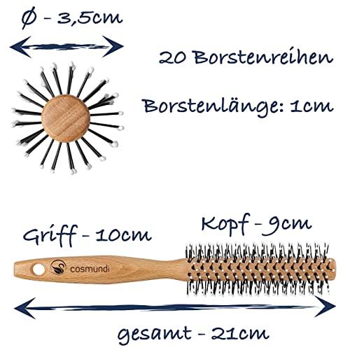 Rundbürste Bart cosmundi 35mm für Haar- und Bartpflege