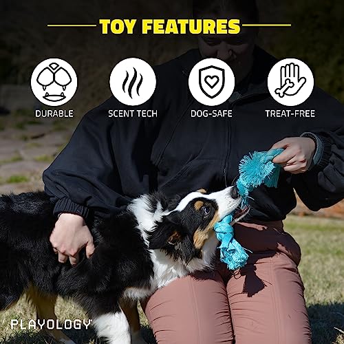 Playology Puppy Rope Dog Toys For Sensory Development, Small - Interactive Tug & Chew Dog Toys For Puppies 8-16 Weeks - Engaging All-Natural Peanut Butter Scented Toy #TOP2
