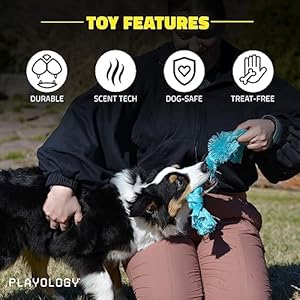 Playology Puppy Rope Dog Toys for Sensory Development – Interactive Tug & Chew Dog Toys for All Breeds of Puppies 8-16 Weeks (Up to 35 lbs) – Engaging All-Natural Peanut Butter Scented