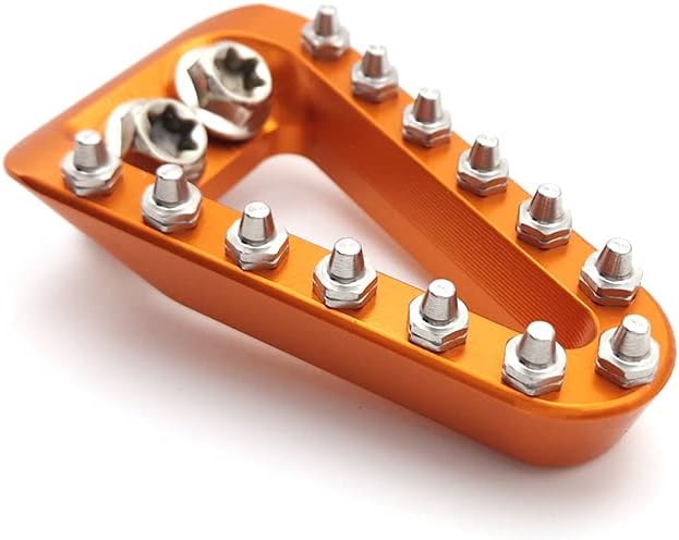 Motorcycle Rear Brake Pedal Step Plate Tip Compatible with 125-500 XC/XCF/SX/SXF/EXC-F, For HUSQVARNA 125-450 FC/FE/FS/FX/TC/TE/TX，For GASGAS 250F-450F EX/MC (large shape orange)