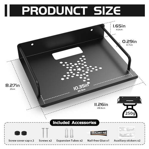 Aiyotar PROJECTOR SHELF FOR WALL NO DRILLING Projector Shelf For Wall, Aluminum Alloy Wifi Router Wall Mount Shelf Easy To Dissipate Heat thumb #1