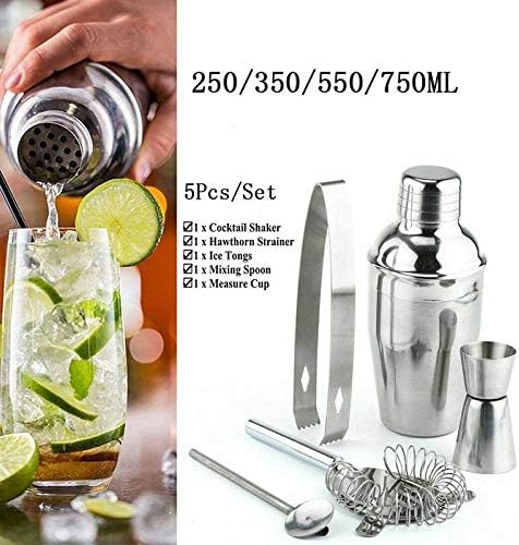 Set de 5 Piezas Coctelera de Acero Inoxidable 350ml miniatura 6