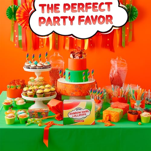 Image of 30pk Rainbow Twisty Lollipops Individually Wrapped Multi Fruit- Rainbow Swirl Suckers - Carnival & Circus Swirl Lollipops Individually Wrapped For Party Favors