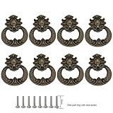 USLEIFU 8-Pack Vintage Distressed Antique Brass Finish Pulls Handles for Cabinet Cupboard Drawer Dresser (8)