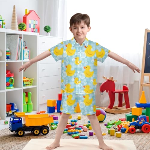 Image of visesunny Boys Hawaiian Shirt and Short Set Summer Outfit Kids 2 Piece Clothes Set 3-10Y