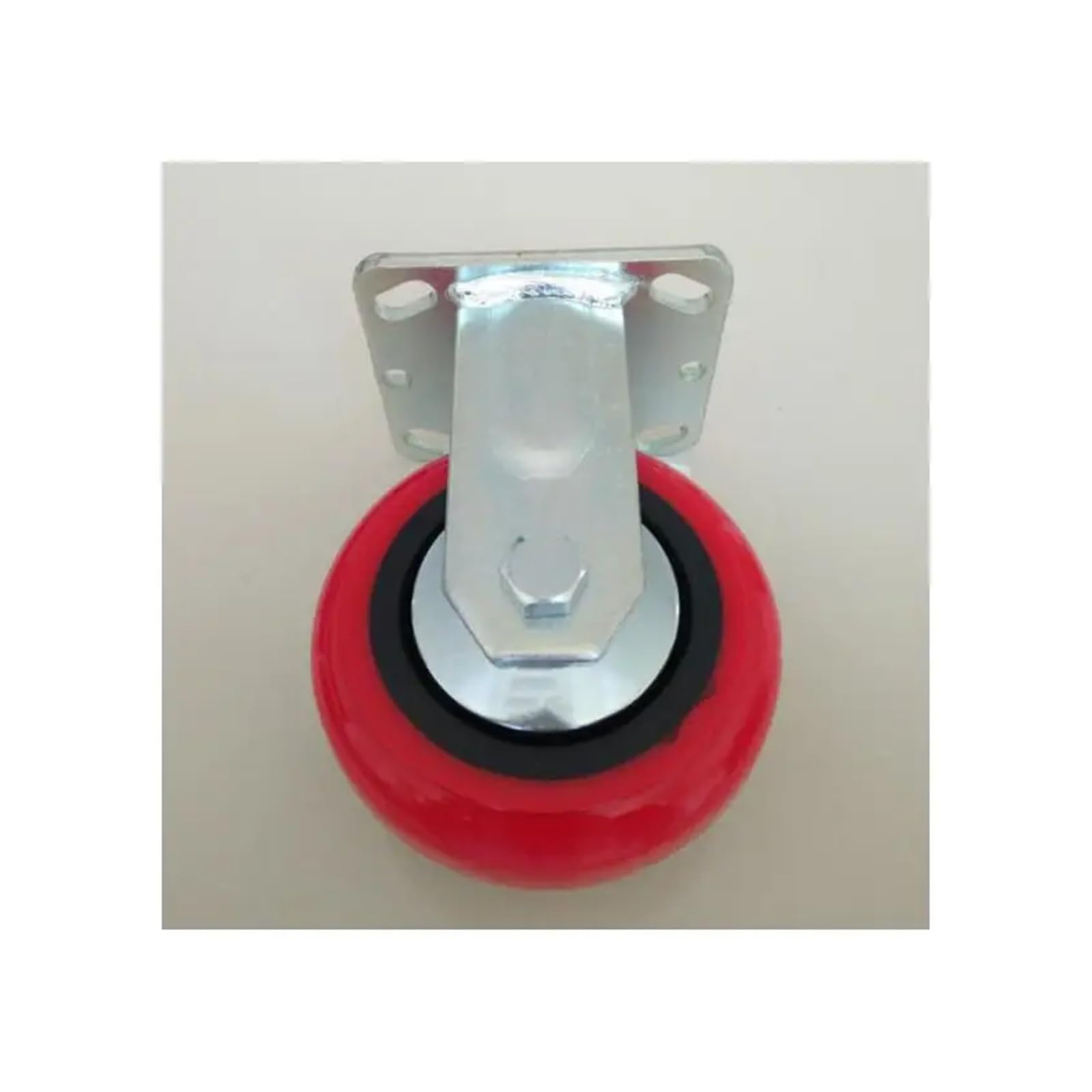1 rueda direccional roja resistente de 5 pulgadas con un diámetro de 125 y ruedas fijas para patas de carrito de logística con una capacidad máxima de carga de 250 kg