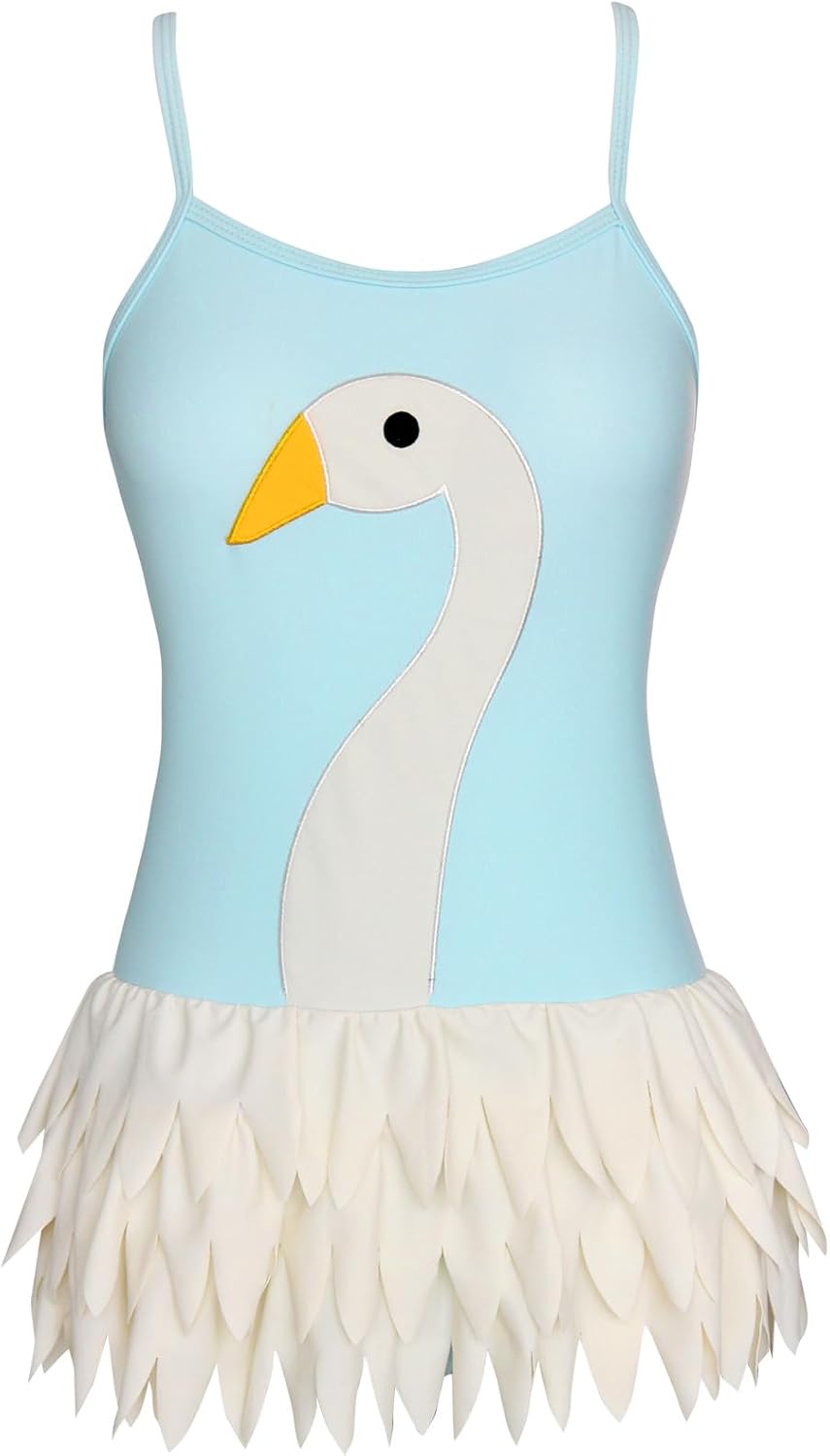 Girls Kids Bathing Suits Polka Dot Simplified/Long Sleeve Daisy Beach Sport 1-Piece Swimsuit(FBA)