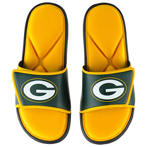 FOCO Green Bay Packers NFL Mens Foam Sport Slide - L