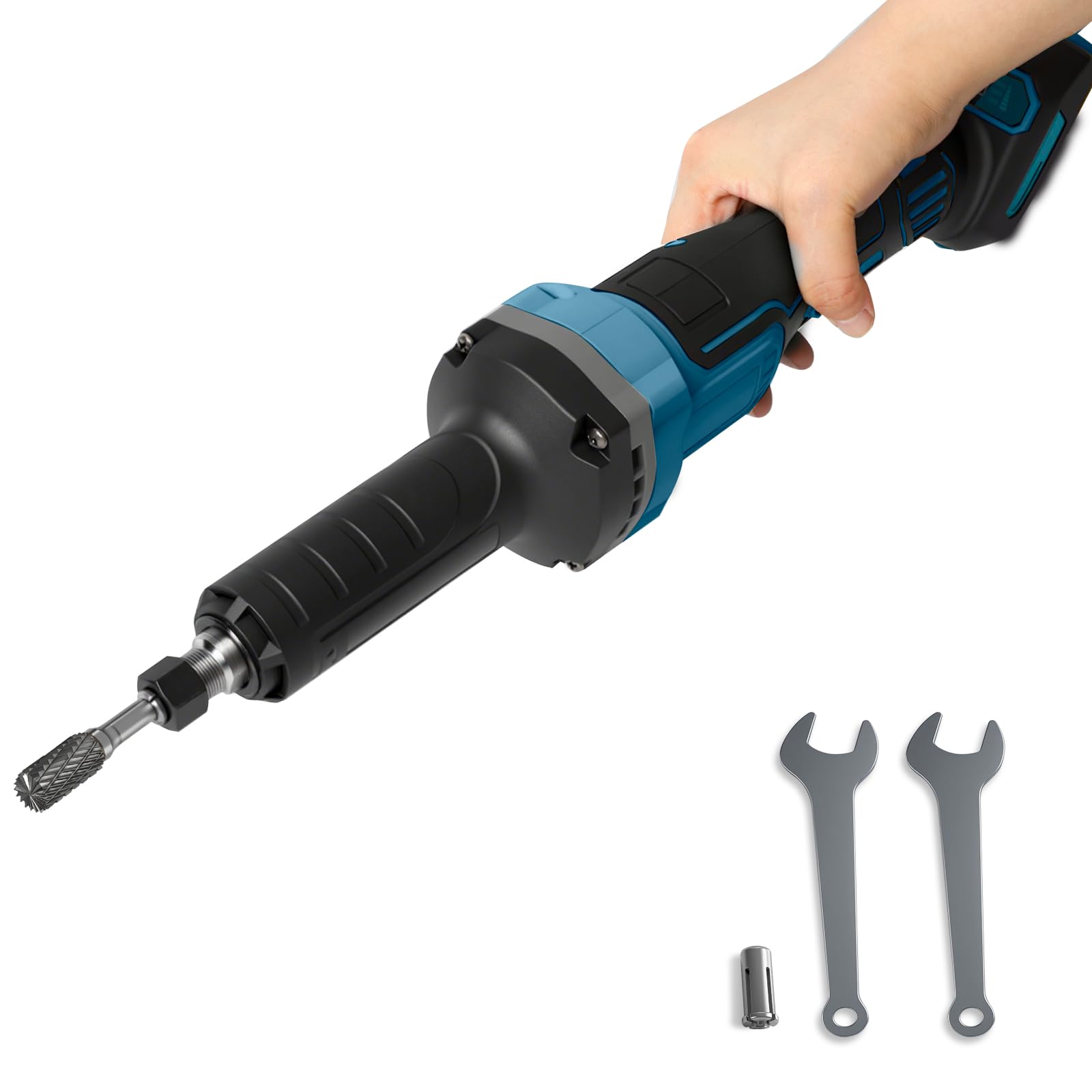 Cordless Die Grinder Compatible with Makita 18V, Brushless Electric Straight Grinder 24000 RPM with 4 Variable Speeds for Rust Removal Grinding Polishing Deburring (No Battery)