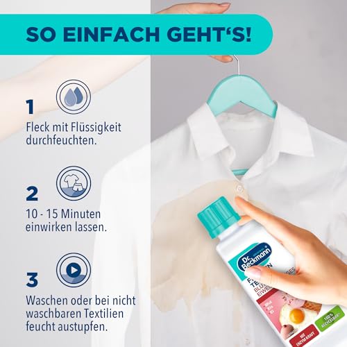 Dr. Beckmann Fleckenteufel Blut & Eiweißhaltiges | Spezialfleckentferner gegen Blutflecken, Eis- und Spermaflecken u.v.m. | 50 ml