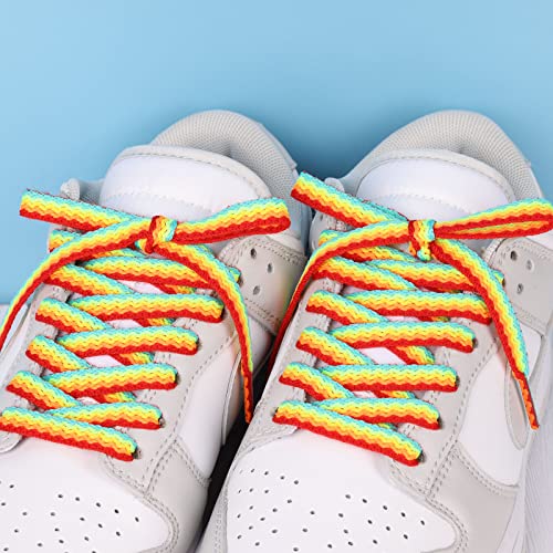 Image of Booyckiy 3 /4 inch Wide Satin Ribbon Shoelaces Flat Colorful Shoe Laces for Women Girls