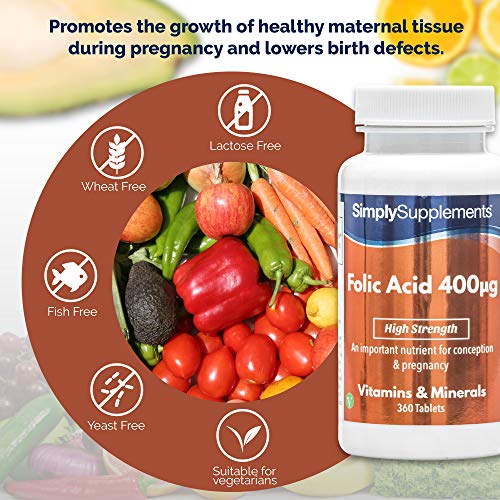 Folsäure Simply Supplements 400µg – 360 Tabletten