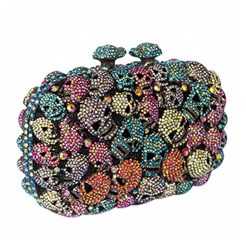 Image of DJBM Glitter Skulls Rhinestone Purse Women's Clutch Handbags Crystal Evening Bags Diamond Evening Clutches for Party Prom