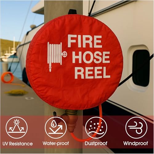 Fire Hose Reel Cover, Fire Protective Sleeve for Fire Stations, Forest Emergency Trucks, School, Marine, Airport Vehicles, UV Resistant & Waterproof(25.6"Dia)