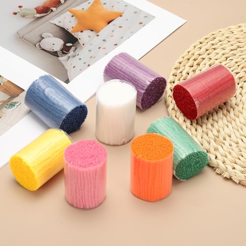 Image of PATIKIL 6 Rolls Latch Hook Yarn, Latch Hook Kit Yarn Precut Hook Rugs Making Crochet Bundles for Latch Hook Rug Adults Beginners Tapestry DIY Craft, Orange