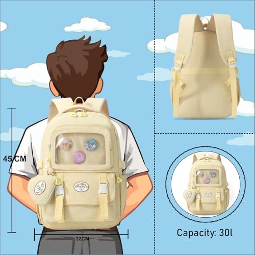 Image of Tinttot 30 Litre, Japanese Korean Style Capybara Niche College Students Light weight School bag Women's Travel Backpack