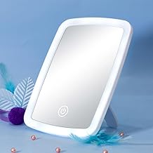 STELLIFEROUS Modern Rectangle Makeup Mirror With 3-Colour Led Light | Powered By 3-Aaa Batteries Or Usb C-Type Cable | Lighted Vanity Mirror (White)