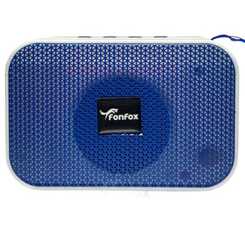 Image of mini Portable Bluetooth Speaker, White and Turquoise, Wireless Audio Device with Control Buttons (Blue)