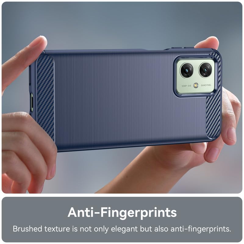Image of Hybrid Carbon Fiber Back Case for Motorola Moto G54 5G / G64 5G (Blue)