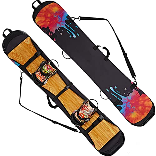 WEALTHY73 Portable Snowboard Bag Snowboard Protector One Shoulder Ski Equipment Storage Bag SBR Rubber Waterproof Wear-Resistant Fabric,Black,150CM