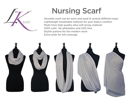 Miniatura 5 de Cubierta de lactancia para lactancia materna, bufanda infinita, ultra suave, transpirable