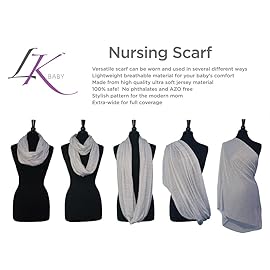 2 Pack Nursing Covers for Breastfeeding, Soft Infinity Scarf Shawl Cover Up - Lightweight, Breathable Privacy Nursing Wrap (Black, Heathered Grey)