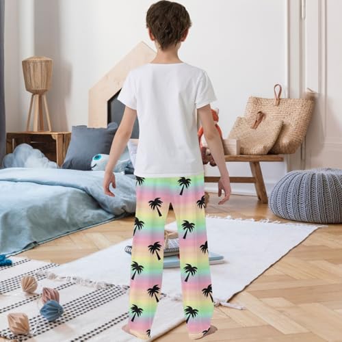 Boy's Pants Colorful Rainbow Watercolor Jogger Pants Elastic Waist Long Bottoms Trousers with Pockets 6-14 Years3