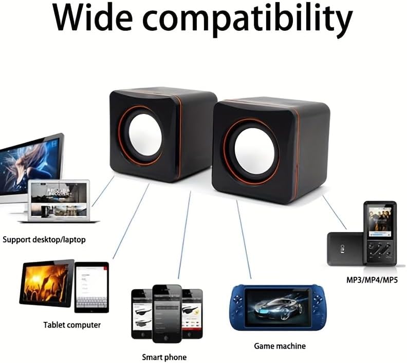 المثالي - مكبرات صوت سلكية صغيرة لسطح المكتب بصوت جهوري عالي ل... - view 5