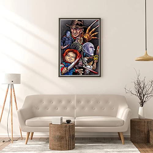 Cupmod Halloween Diamond Painting Kits For Adults Beginners,Horror Movie Diamond Painting Arts,Picture With Diamond Dots,5D Diy Craft Art For Home Wall Decor #TOP3