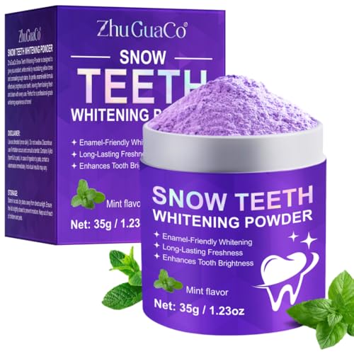 Teeth Whitening Powder Tooth Whitener Stain Remover Teeth Restoration Mineral Powder Enamel Safe Removes Years of Tobacco Tea Coffee and Wine Stains Protect Gums & Freshen Breath
