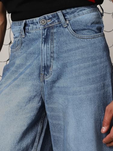 Hubberholme Herren-Jeans, gewaschene Baumwolle, lockere Passform, mittelhoch, Größe 48, Blau_4, 44 – Bild 8