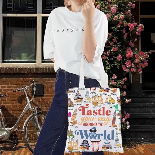 Sac fourre-tout Magic Kingdom imprimé en tissu lavable pour courses et loisirs